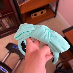 Lele Sadoughi x Atlantic Pacific Seafoam Neoprene Holly Bow Headband